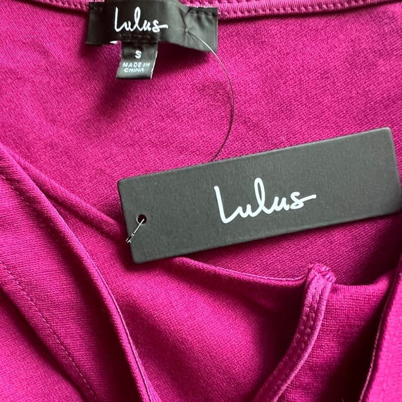 Lulus Down to Party Hot Pink One-Shoulder Cutout Bodycon Mini Dress Size S NWT - Picture 6 of 8